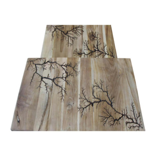 Tables basses gigognes x2 plateau teck arboré