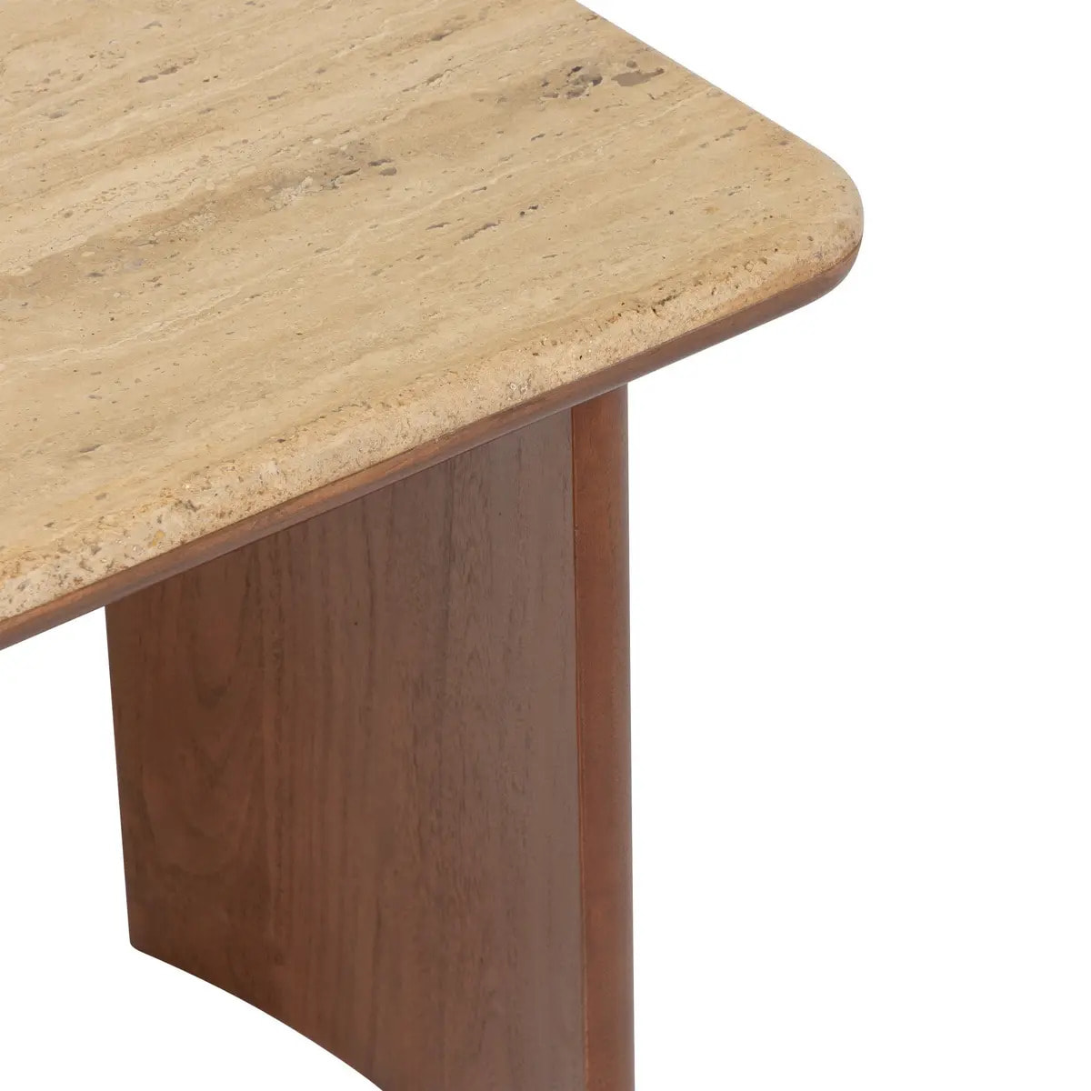 Lot de 2 tables basses Jivan Travertin bois L60/38cm