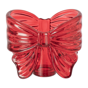 J-Line photophore nœud papillon - verre - rouge - set de 2