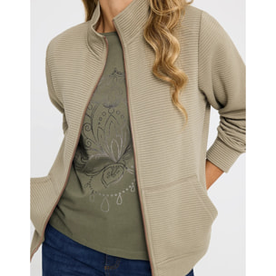 Chaqueta Cremallera Caqui - Tigia