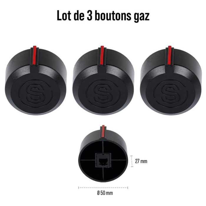 Lot 3 boutons de reglege universel  ø5 cm