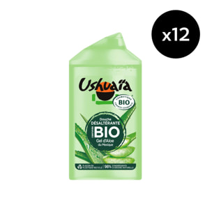 Lot de 12 - Ushuaïa Douche Désaltérante Certifiée Bio Gel d'Aloé du Mexique 250ml