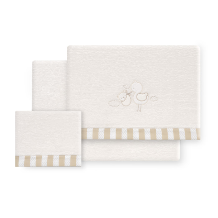 Triptico Minicuna Coralina Cigueña Oso Beig