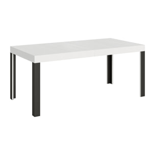 Mesa extensible 90x180/284 cm Linea Fresno Blanco estructura Antracita