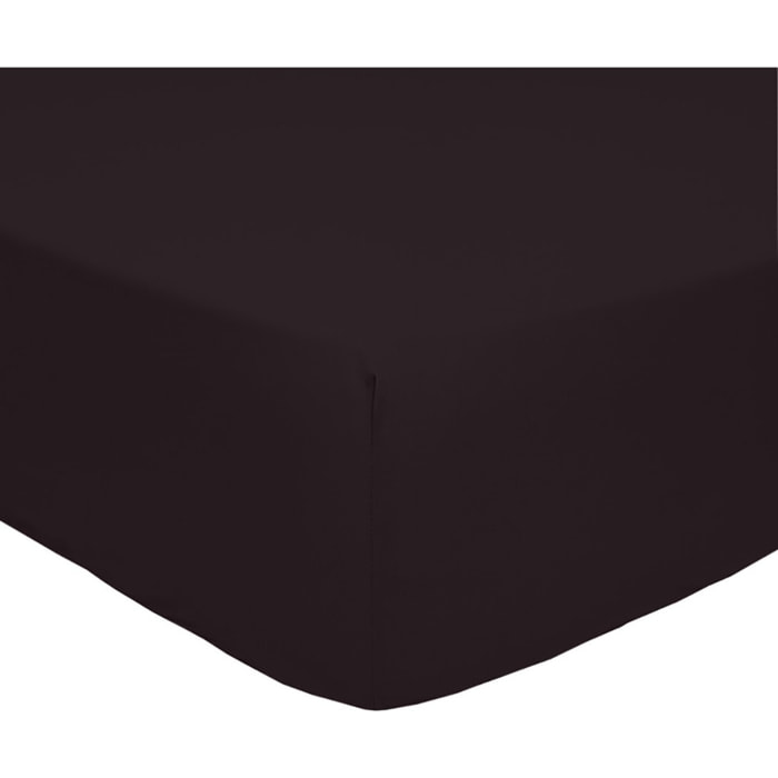 Drap housse 100% percale de coton 80fils_noir