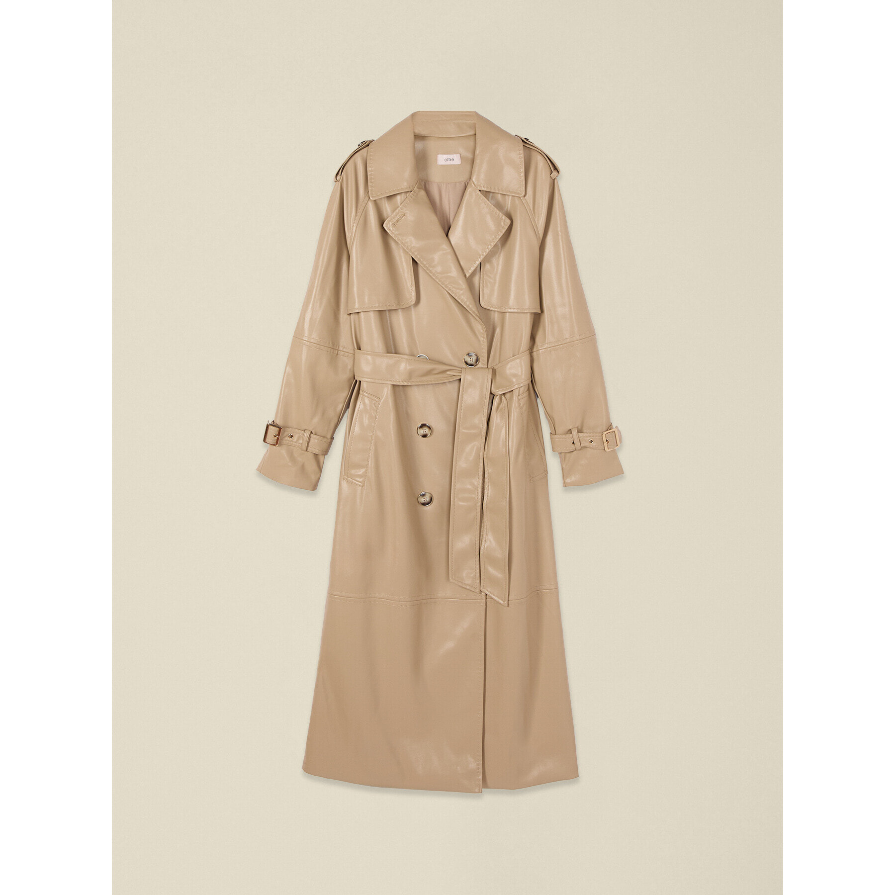 Oltre - Trench lungo in tessuto spalmato - Beige