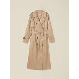Oltre - Trench lungo in tessuto spalmato - Beige
