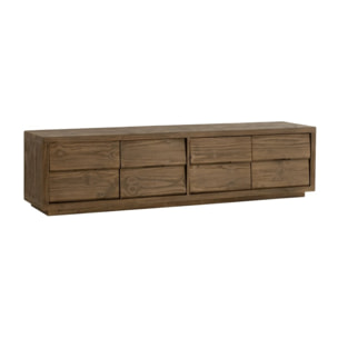 Meuble tv Piave -bois massif d'araucaria-couleur nogal 200 x 51 x 45 cm