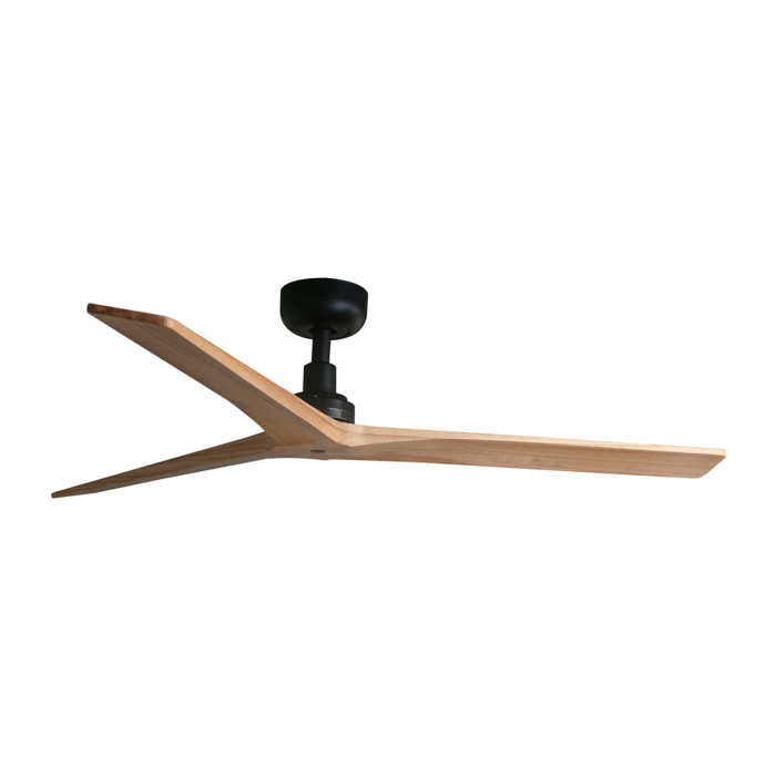 KLIM M Ventilatore a soffitto nero/legno quercia