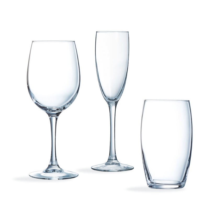 Service de 18 verres à pied et verres à eau La Cave - Luminarc