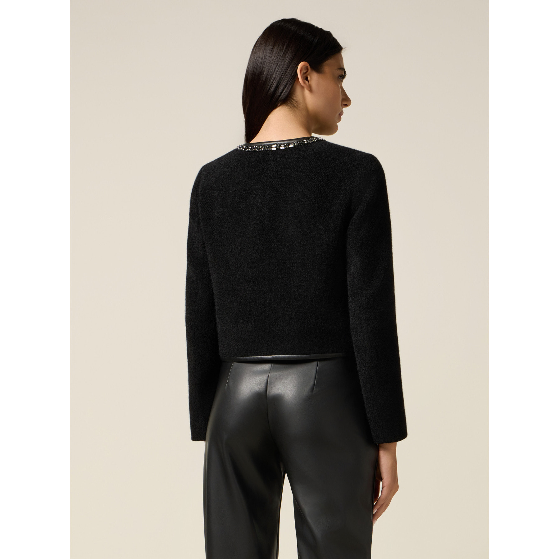 Oltre - Chaqueta corta con piedras - Negro