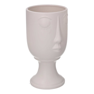 Portavaso in ceramica viso bianco cm14,2x12,8h25,3