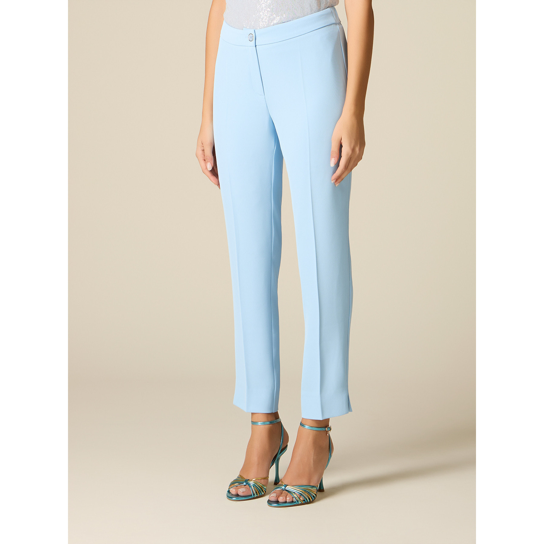 Oltre - Pantaloni slim fit - Azzurro