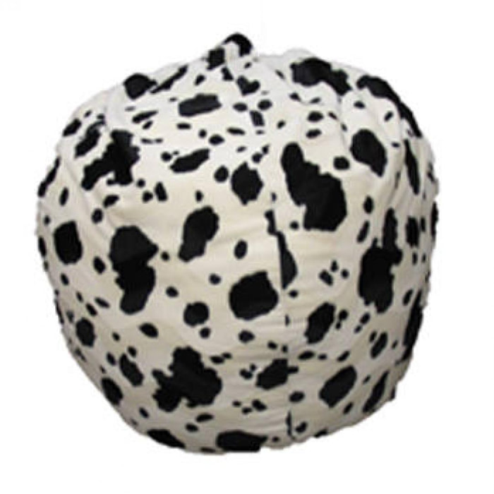 Pouf a sacco con fantasia, colore bianco e nero, Misure 80 x 120 x 80 cm