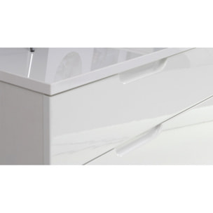 Chiffonnier commode blanc laqué 6 tiroirs - SIENNA