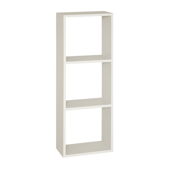 Estanteria de madera lacada en tono beige con 2 estantes Alto: 110 Largo: 40 Ancho: 20