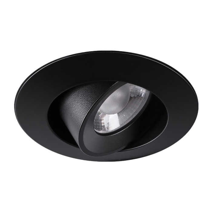 Ledsc4 LedsC4 Downlight LED Ajustable Redondo Mini 333 Lúmenes 2700K Aluminio Negro Transparente - Iluminación Moderna para Hogar y Oficina