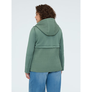 Fiorella Rubino - Chaqueta en scuba con detalles matelassé - Verde militare