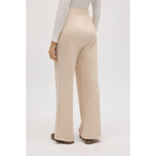 Pantaloni dritti fluidi color avorio