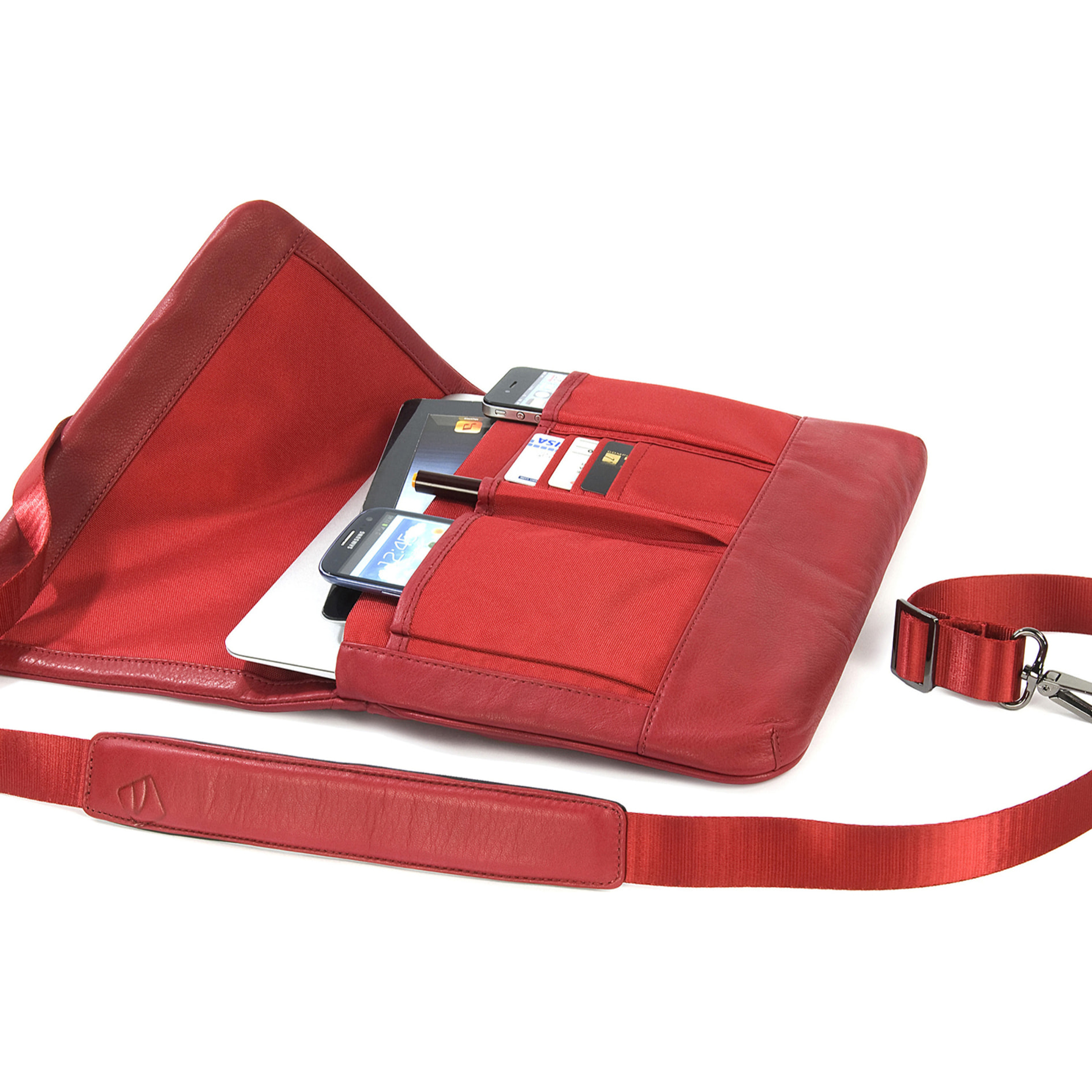 Borsa a tracolla  unisex In Vera pelle Made in Italy 23,5x34x4,5 cm