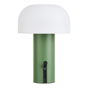 Lampada LED solare ricaricabile Soham in PP bianco e verde ø15 cm
