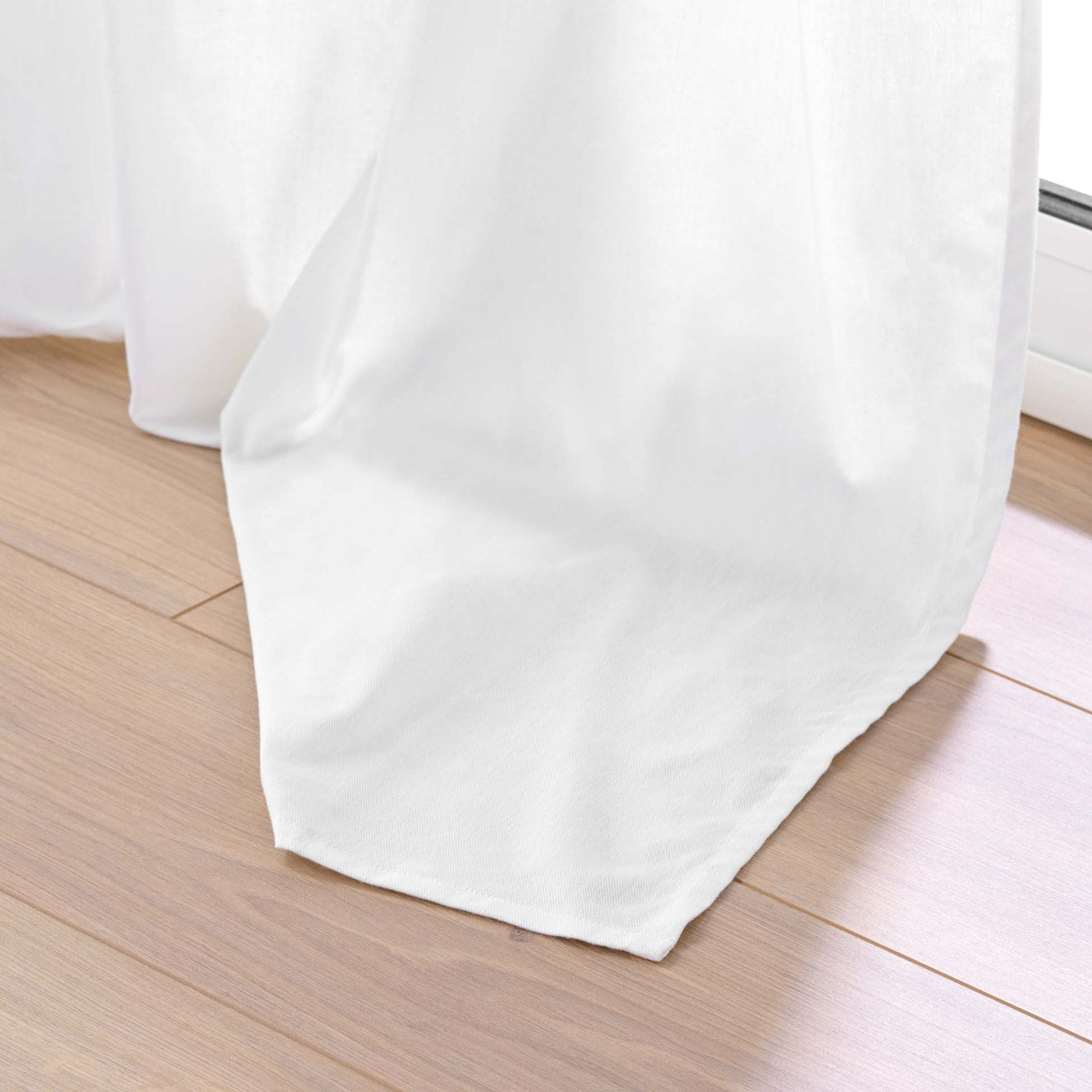 Rideau en poly-coton recyclé - Blanc