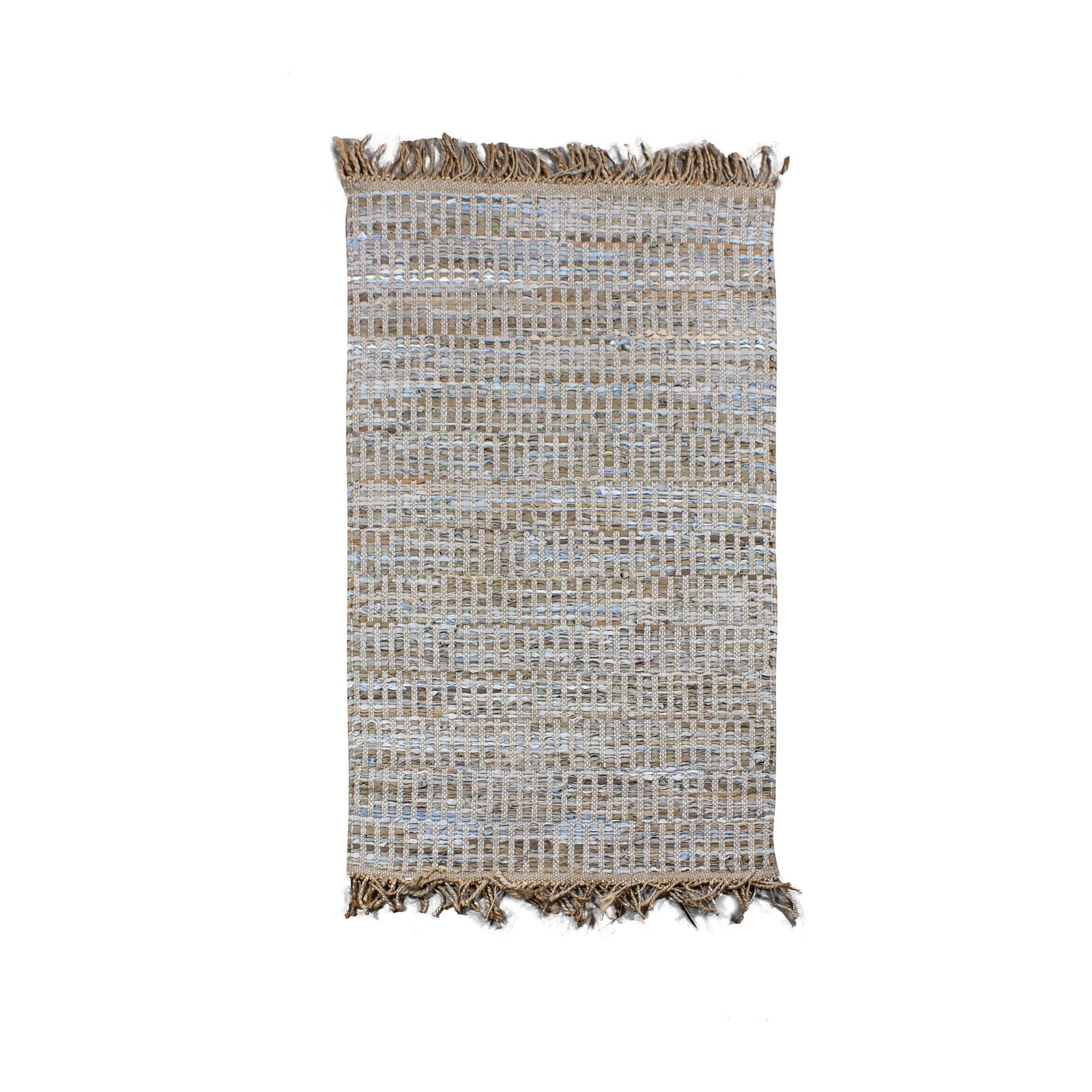 Tapis en cuir, jute et coton 150x90cm ALTAY