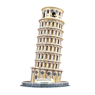 Puzzle 3D della Torre di Pisa. Comprende 34 pezzi che puoi assemblare senza la necessità di strumenti o colla. Raccomandato per bambini oltre i 3 anni.