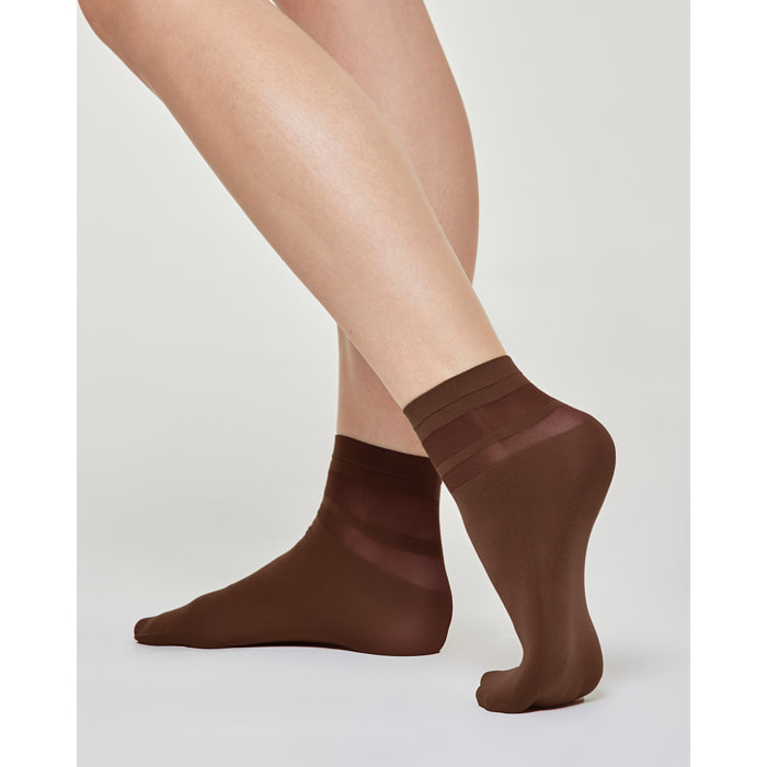 Calzino coprente Olivia con righe trasparenti