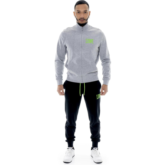 Chándal de hombre Leone HJ de algodón no perchado con cuello y cremallera