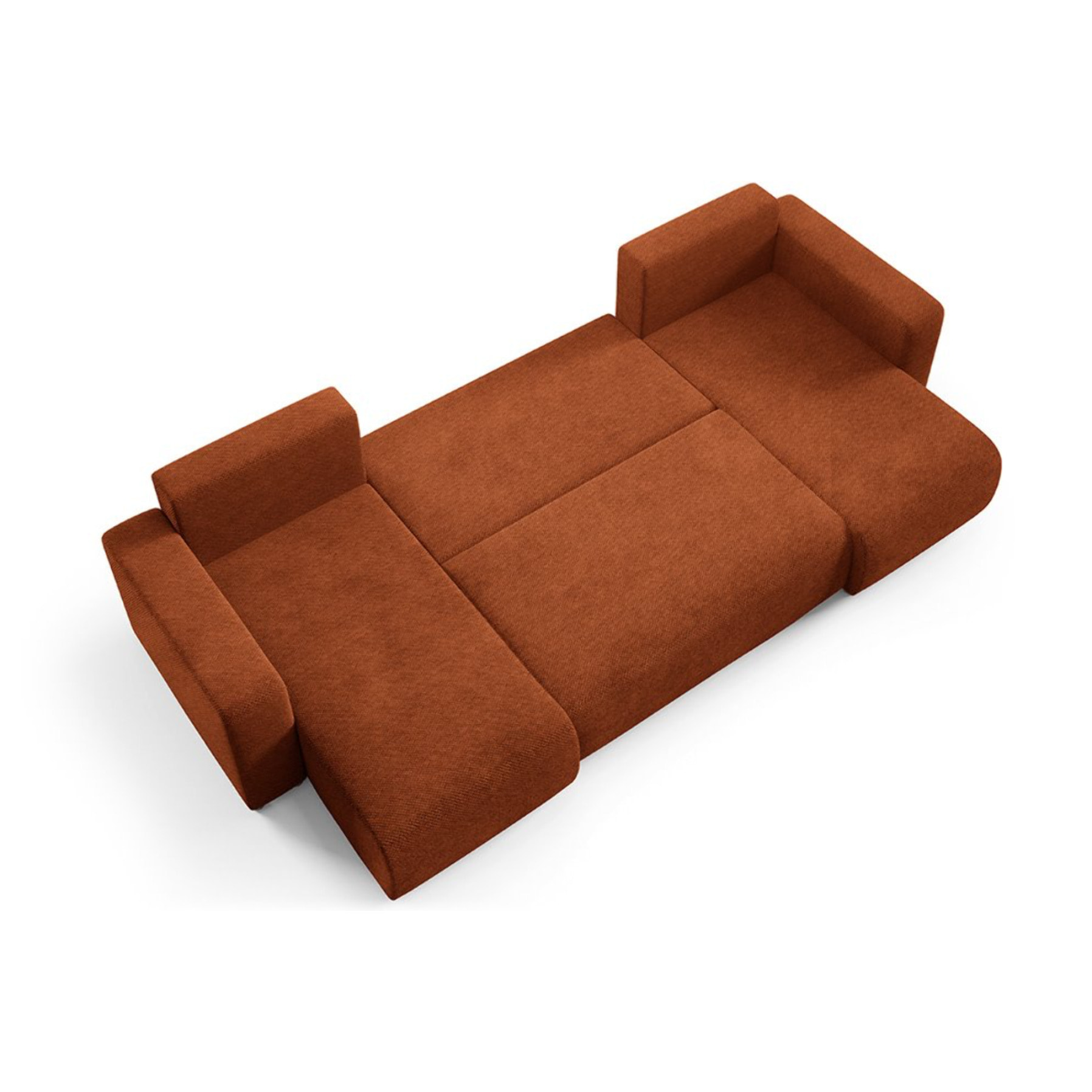 GLORIA - Canapé panoramique 6 places en tissu terra