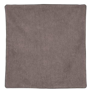 Housse de coussin passepoilée  - Effet velours - Taupe