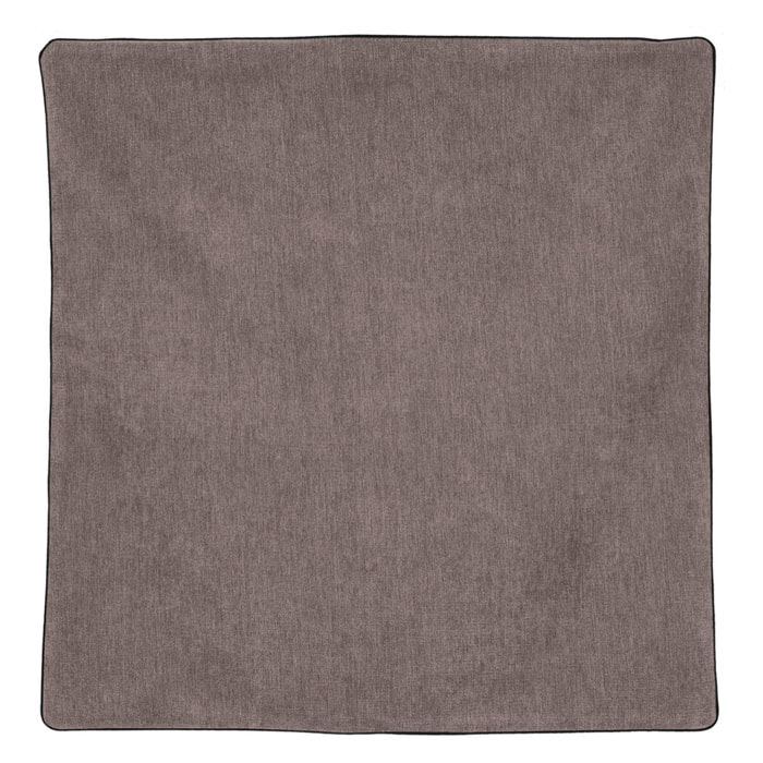 Housse de coussin passepoilée  - Effet velours - Taupe