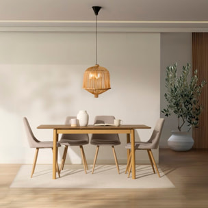 Table à manger extensible Marcus -tableau en tôle naturelle de chêne-couleur chêne 120 x 75 x 80 cm