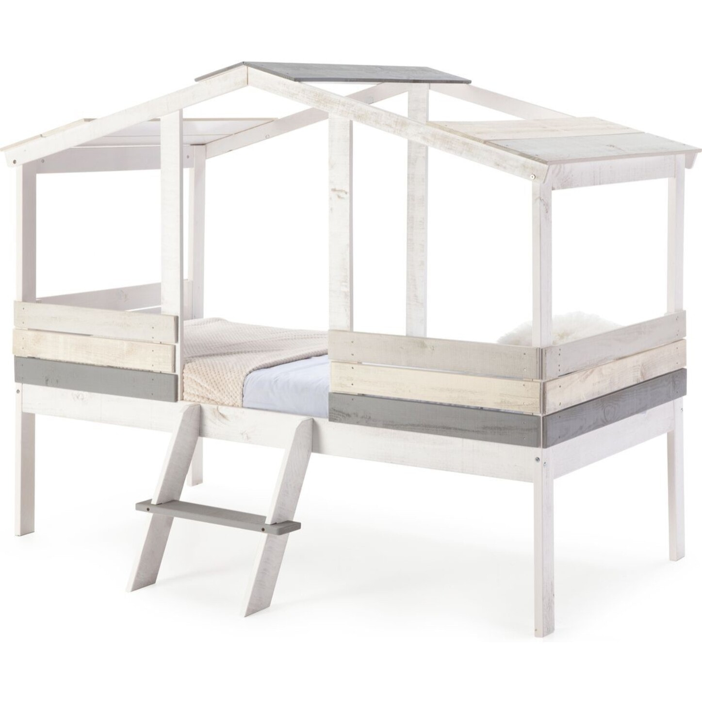 Lit cabane enfant rustique en bois  - MARTIN
