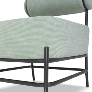 Nara - Poltrona di design in metallo e velluto a coste