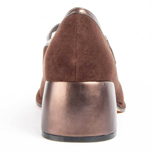 Zapato De Tacón - Marron - Altura: 4 Cm