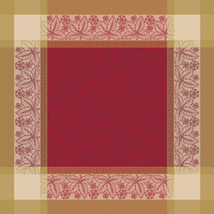 Serviette pur coton motif jacquard rouge Alexandria rubis