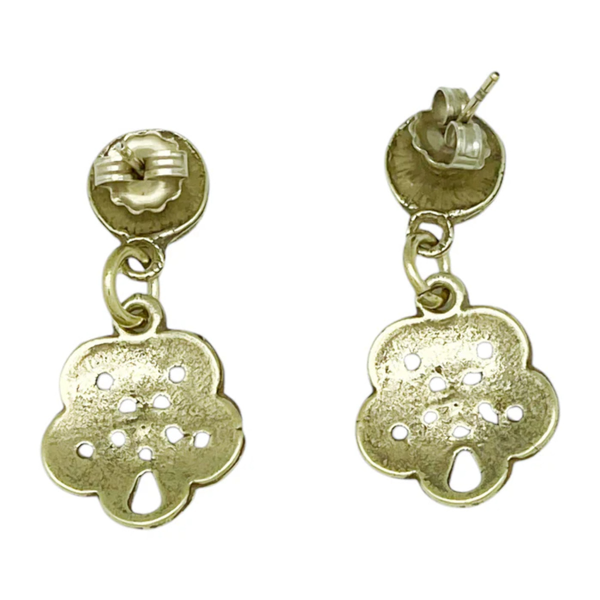 Pendiente Flor Cami en dorado relieve testura