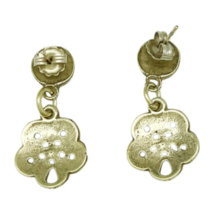 Pendiente Flor Cami en dorado relieve testura