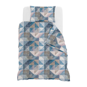 PARURE COPRIPIUMINO RIVER SINGOLO SEPIK BLUE