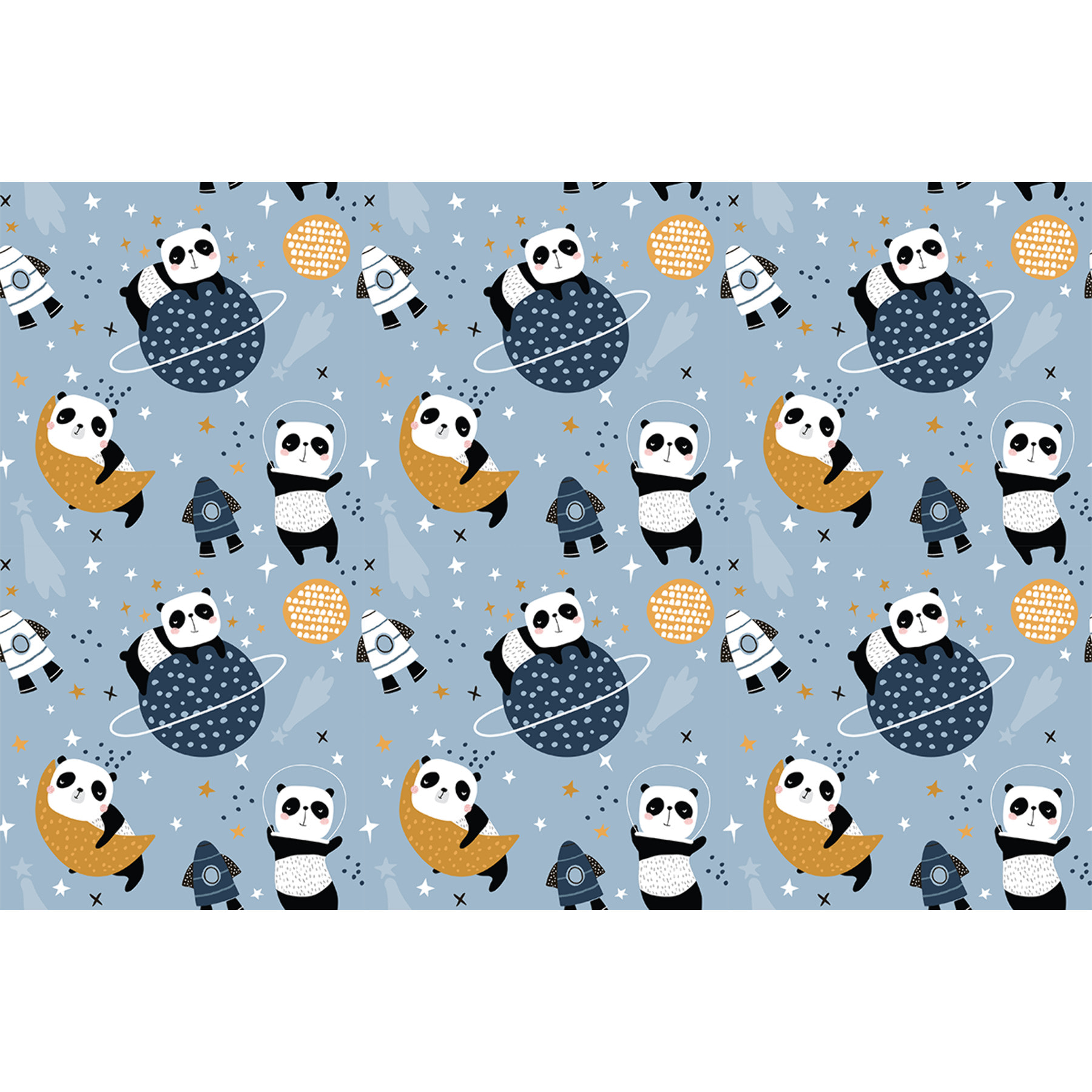 Sticker meuble enfant pandas et les planètes 40 x 60 cm