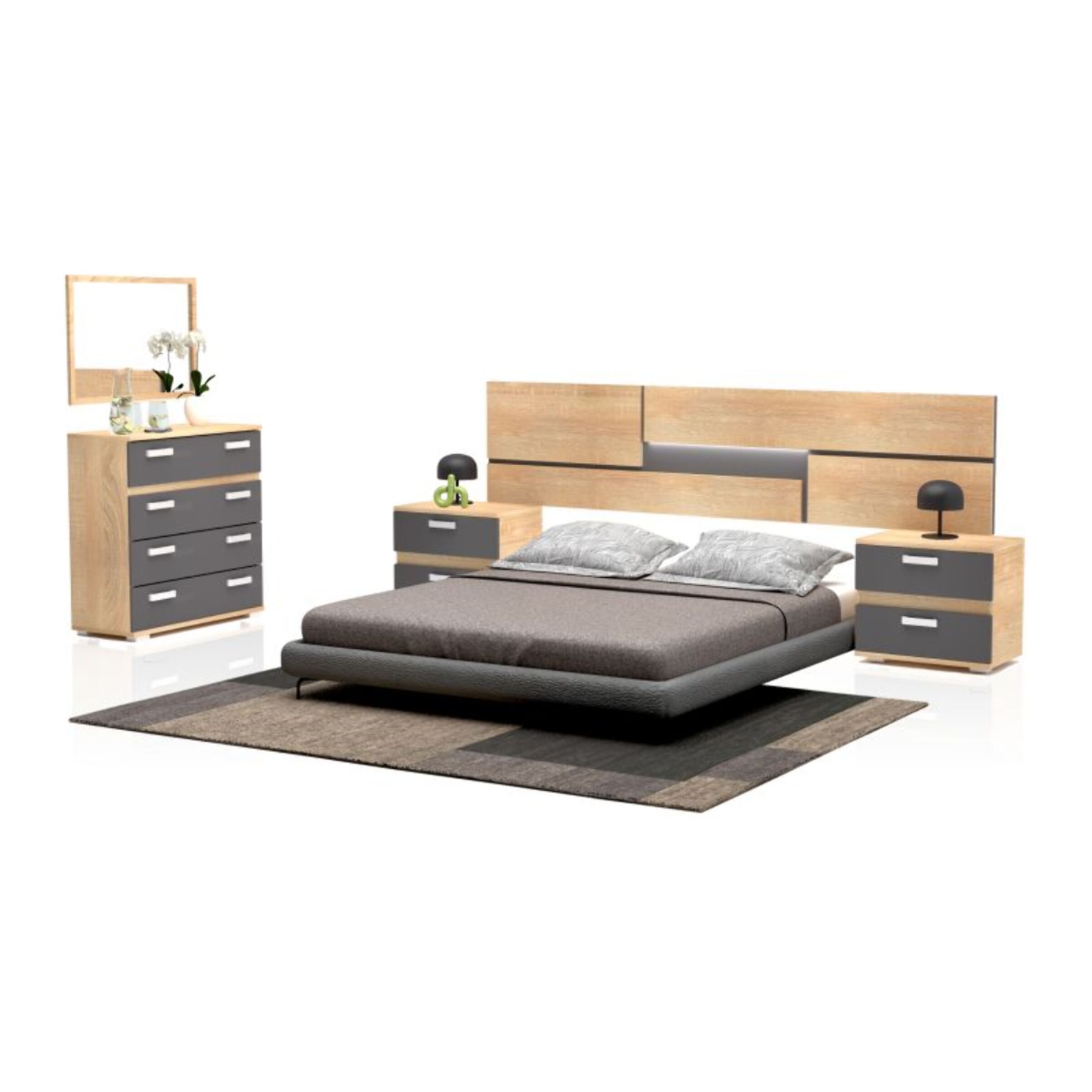 Dormitorio Ataneq Pure 4C Cambria - Grafito