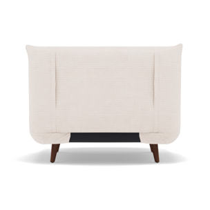 Lumi - Banquette convertible clic-clac 1 place en velours côtelé - Beige
