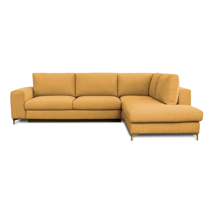 Canapé d'Angle Droit Tissu Fiesole, 3 Places, Couchage Intégré, Coffre de Rangement, Housse Déhoussable