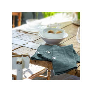 Lot de 3 serviettes 40x40 cm en gaze de coton - GAIA