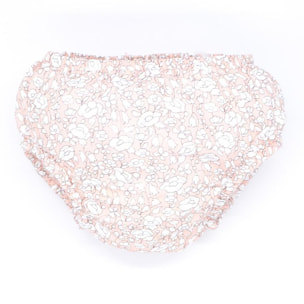 Cubrepañal estampado de flor rosa. Elastico en la cintura y en las piernas.