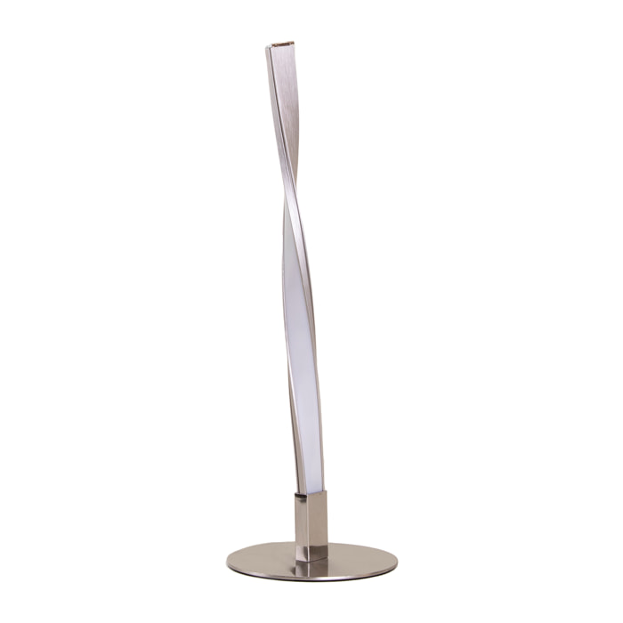FORLIGHT Sobremesa Benta LED 2.5W Blanco Neutro 4000K On-Off Níquel Satinado, Blanco Opal Lámpara de Mesa LED de Bajo Consumo