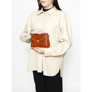Borsa a tracolla da donna Made in Italy - Modello Faye - 100% pelle - 18.0 x 13.0 x 5.0 cm