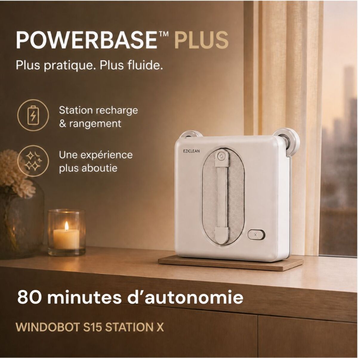Robot Lave-vitres avec Station eziclean®Windobot S15 Station X